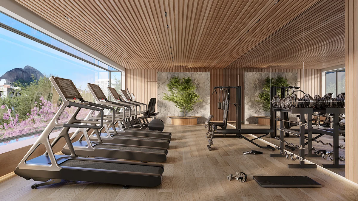 Clube fitness — perspectiva ilustrativa