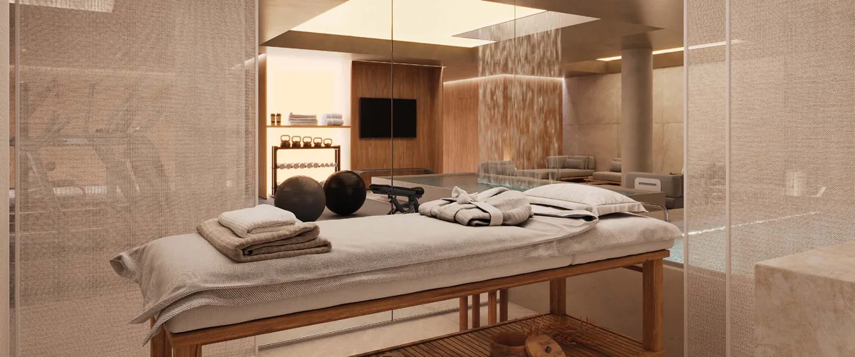 Sala de massagem — perspectiva ilustrativa
