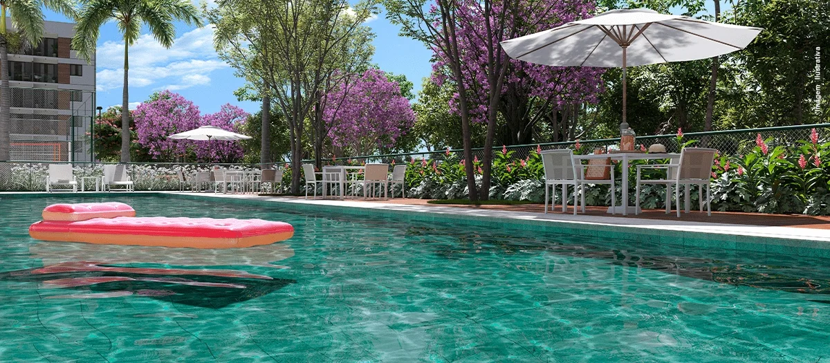 Piscinas — perspectiva ilustrativa