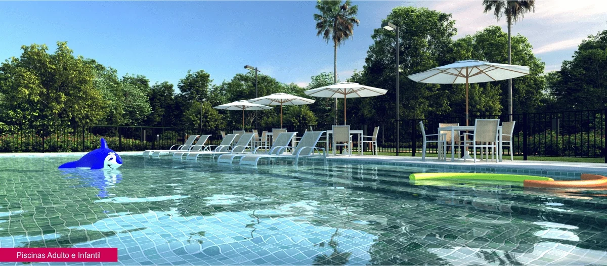 Piscinas — perspectiva ilustrativa