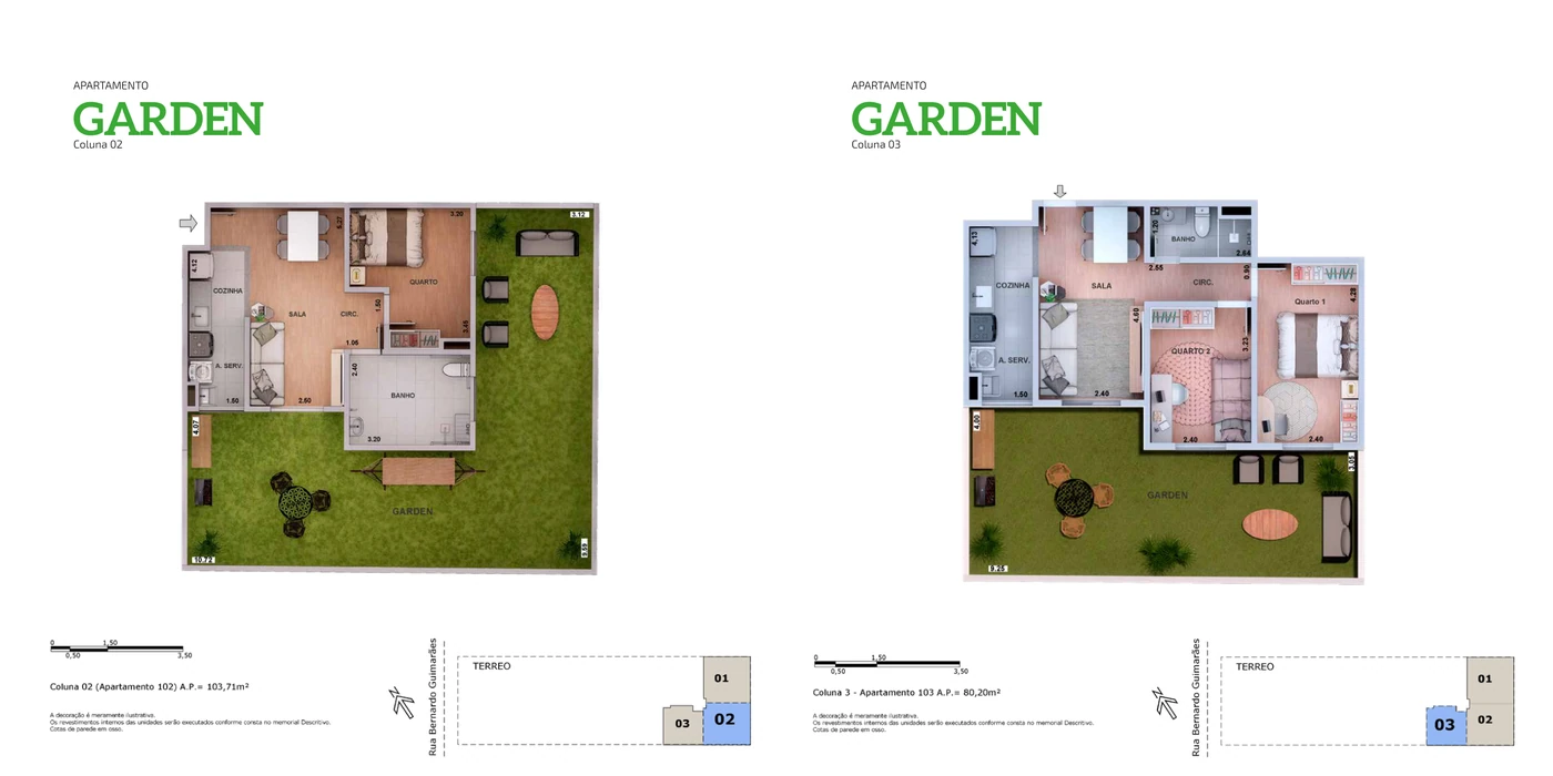 Gardens · colunas 2 e 3