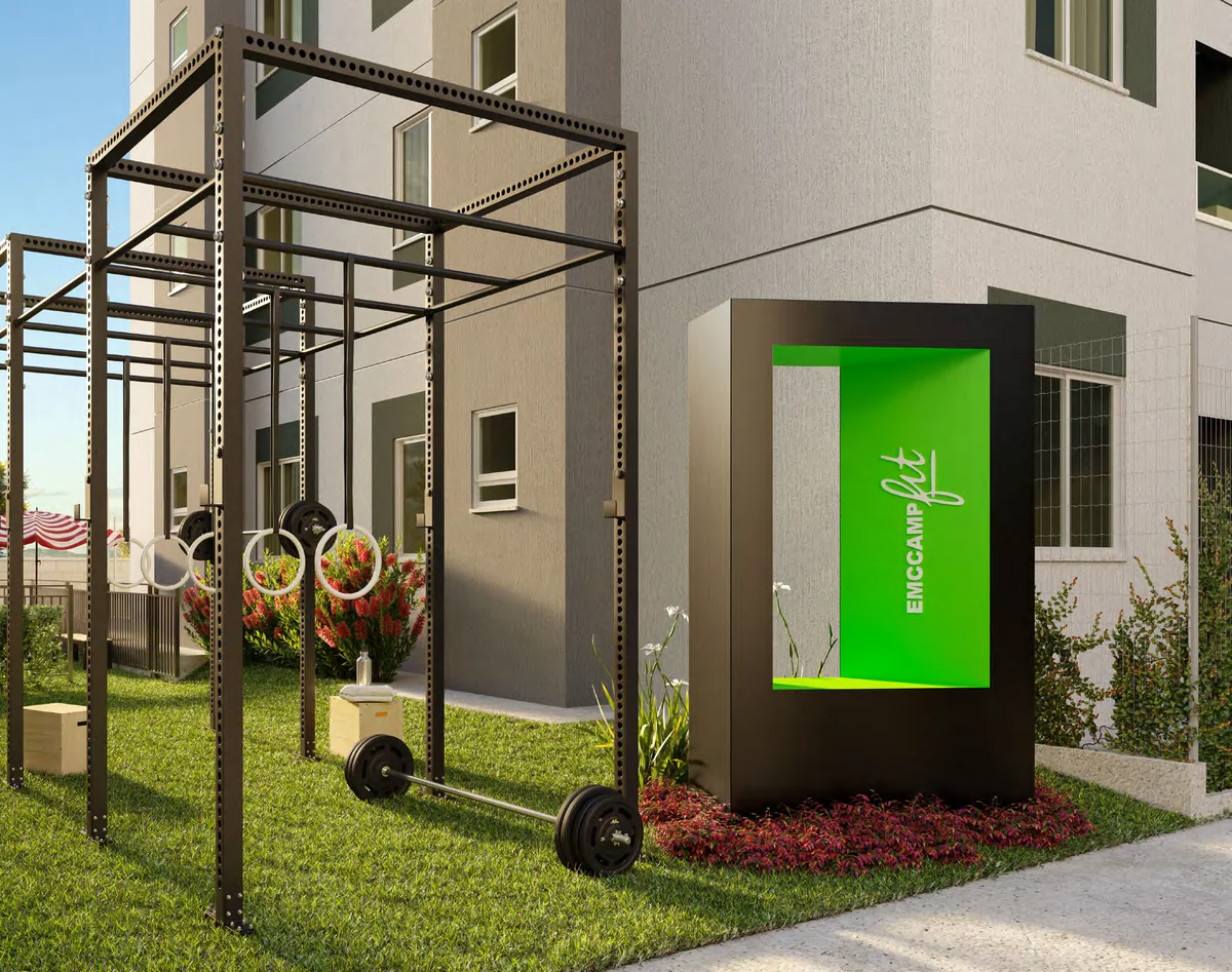 Espaço fitness — perspectiva ilustrativa