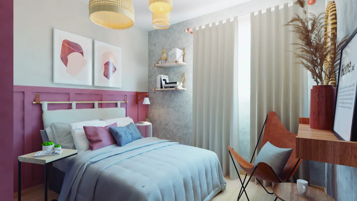 Quarto ilustrado — perspectiva ilustrativa