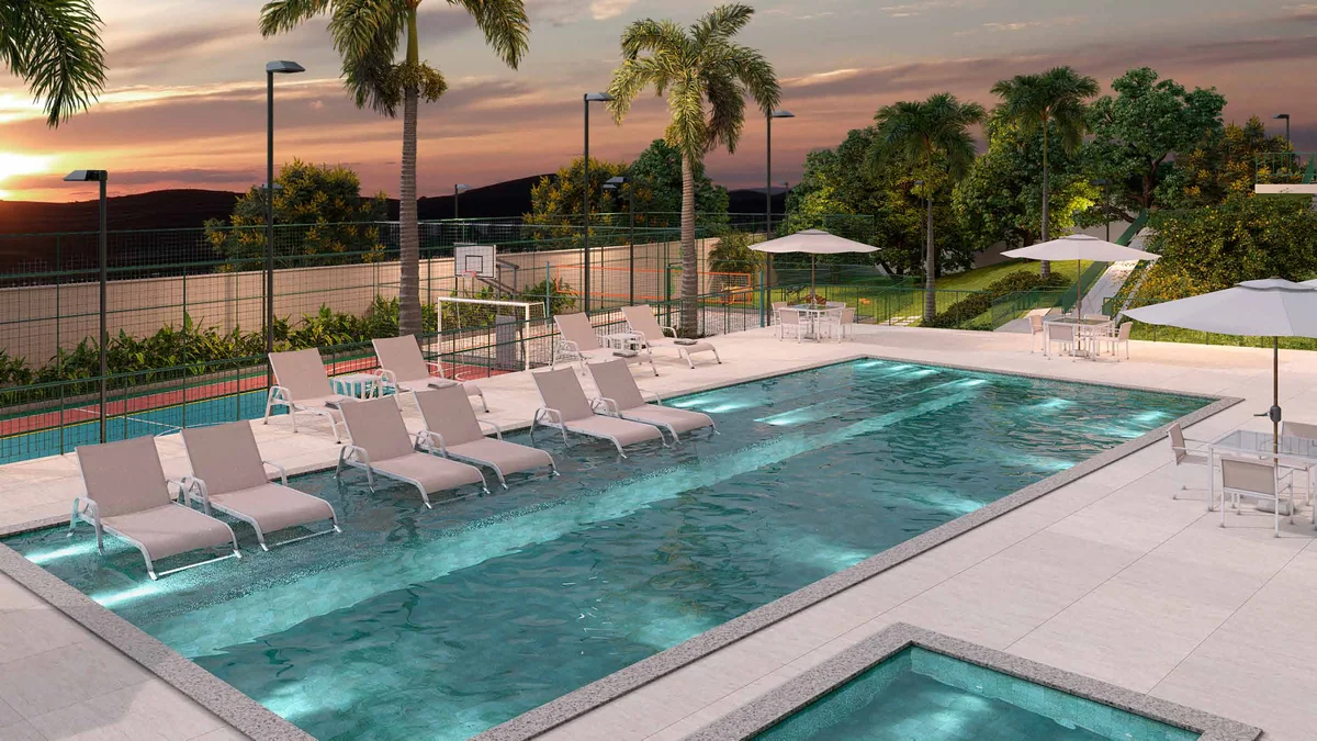 Piscinas — perspectiva ilustrativa