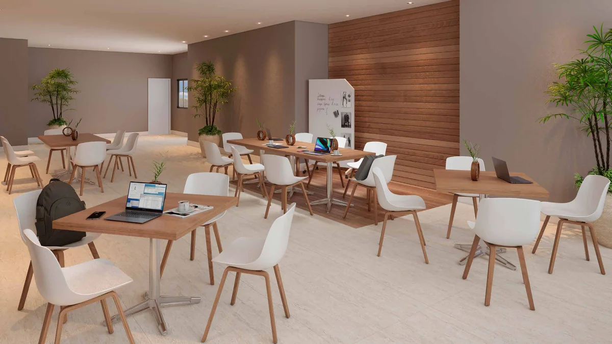 Coworking — perspectiva ilustrativa