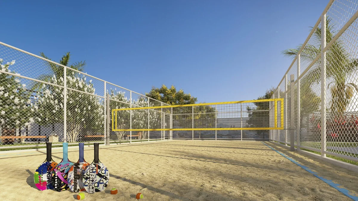 Beach tennis — perspectiva ilustrativa