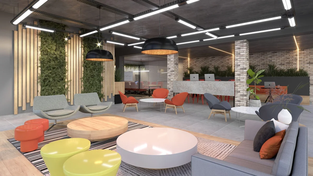 Coworking — perspectiva ilustrativa