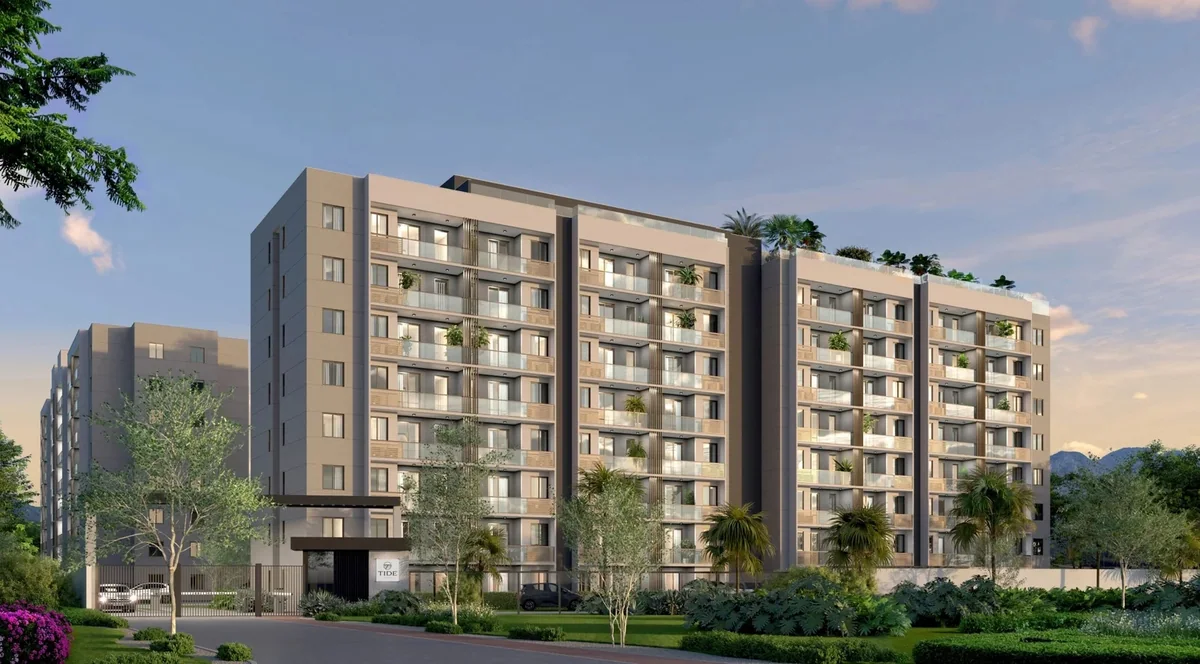 Fachada do Tide Residencial — perspectiva ilustrativa