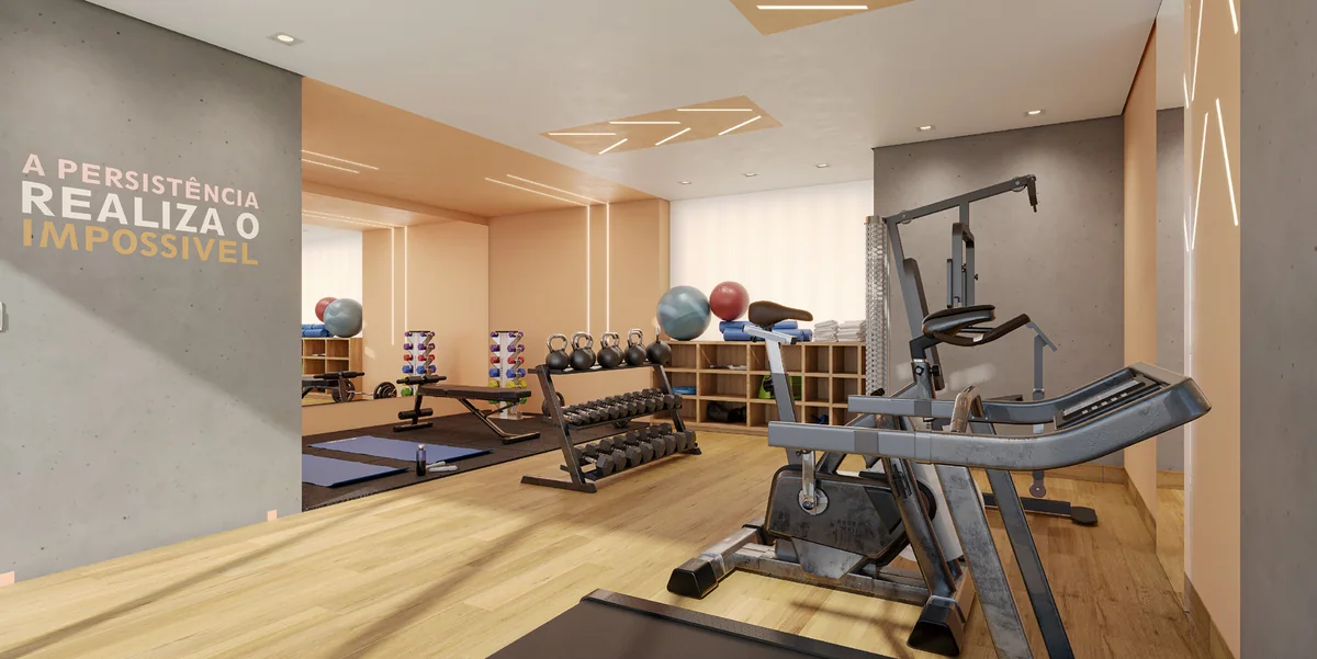Espaço fitness — perspectiva ilustrativa