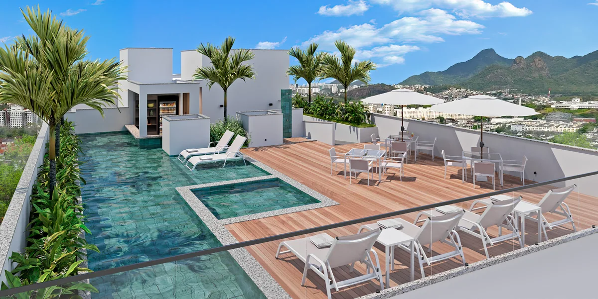 Piscinas — perspectiva ilustrativa