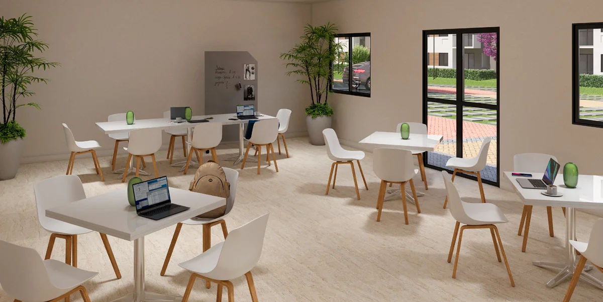 Coworking — perspectiva ilustrativa