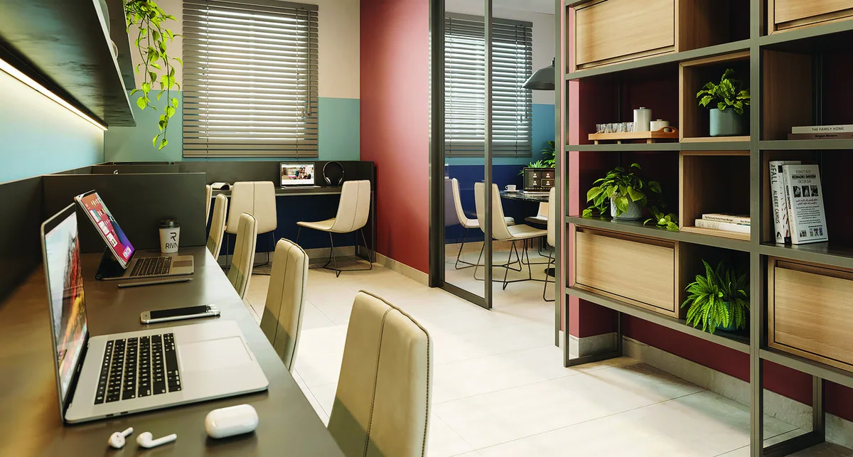 Coworking — perspectiva ilustrativa