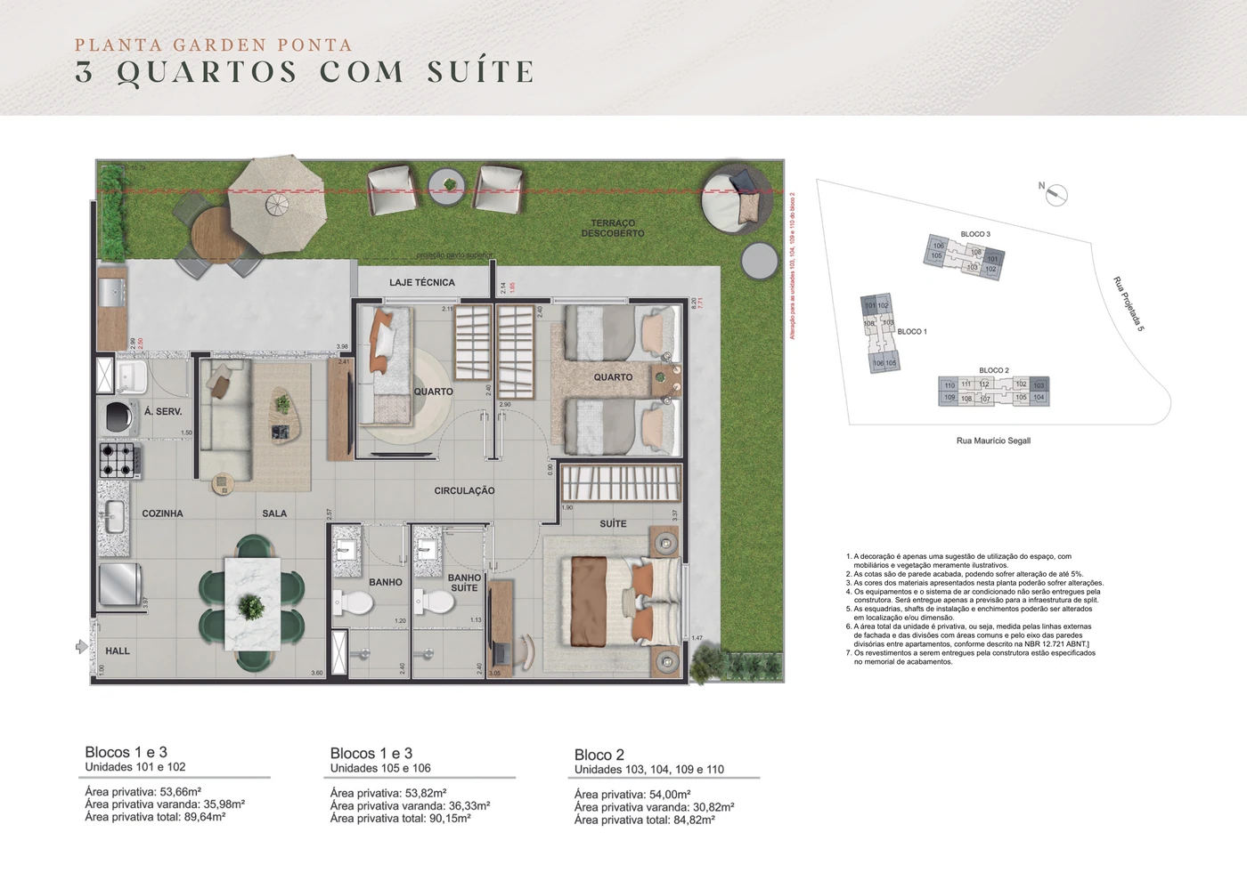 Garden · 3 quartos com suíte