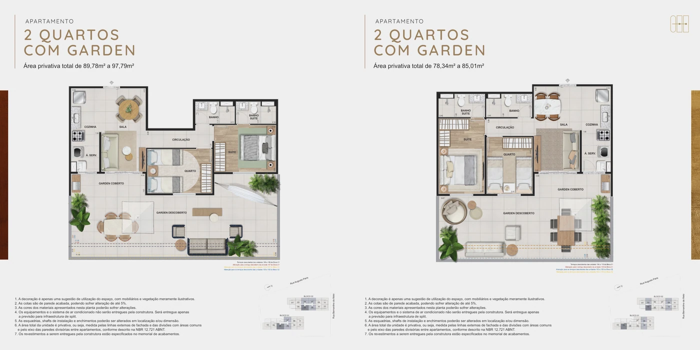 Gardens · 2 quartos