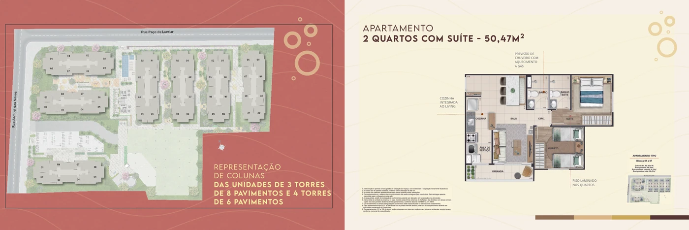 Tipo · 2 quartos com suíte