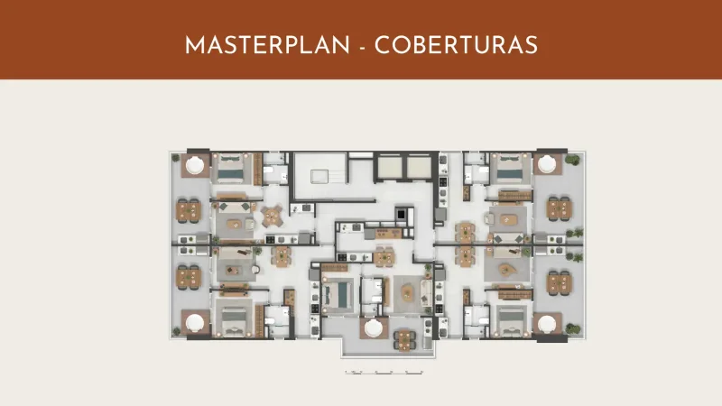 Masterplan ilustrativo das coberturas do Gávea 99