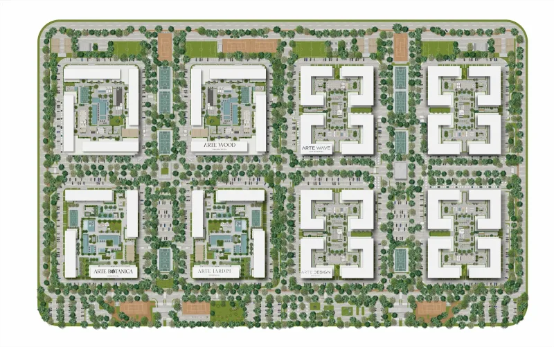Masterplan ilustrativo do bairro planejado Cidade Arte