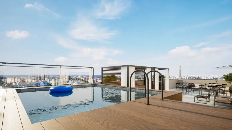 Área de piscina e convivência do LIV Primavera