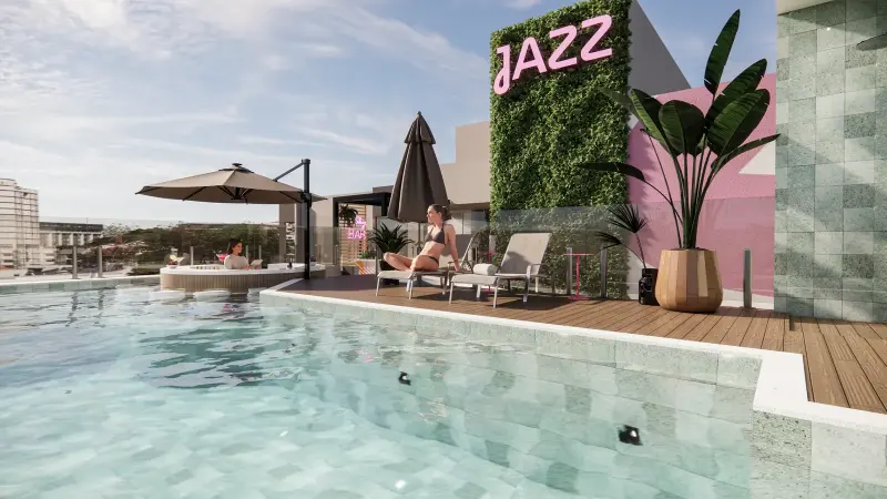 Piscina do Jazz Nova Iguaçu no rooftop