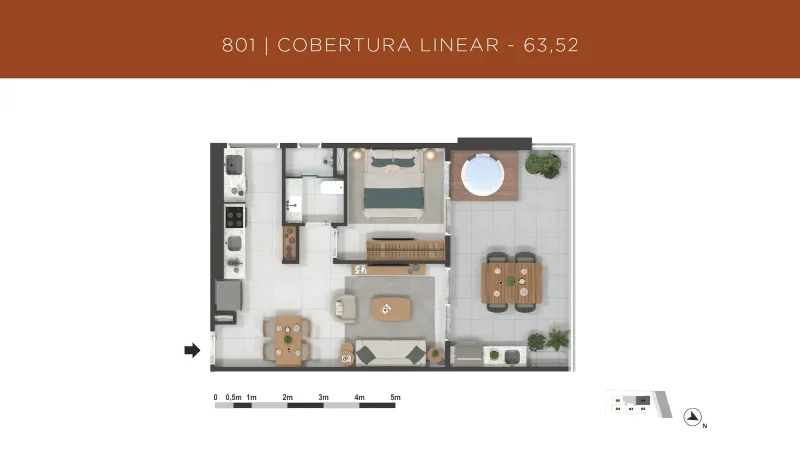 Planta ilustrativa de cobertura linear do Gávea 99