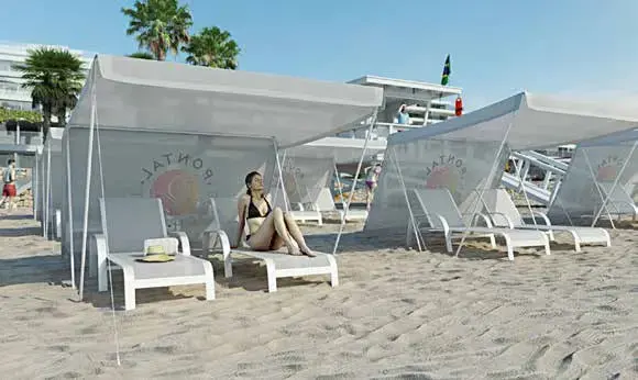 Sand Lounge ilustrativo na praia