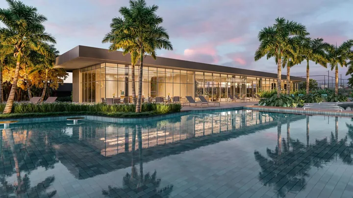 Atlântico Golf — Pool Bar e Academia · perspectiva ilustrativa