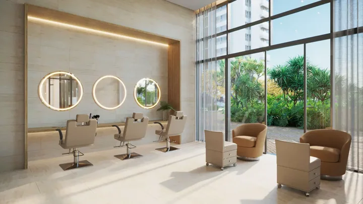 Atlântico Golf — Espaço Beauty · perspectiva ilustrativa
