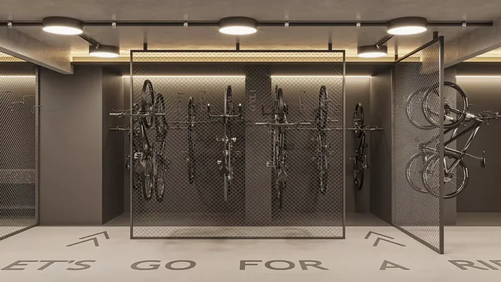 Atlântico Golf — Bicicletário · perspectiva ilustrativa
