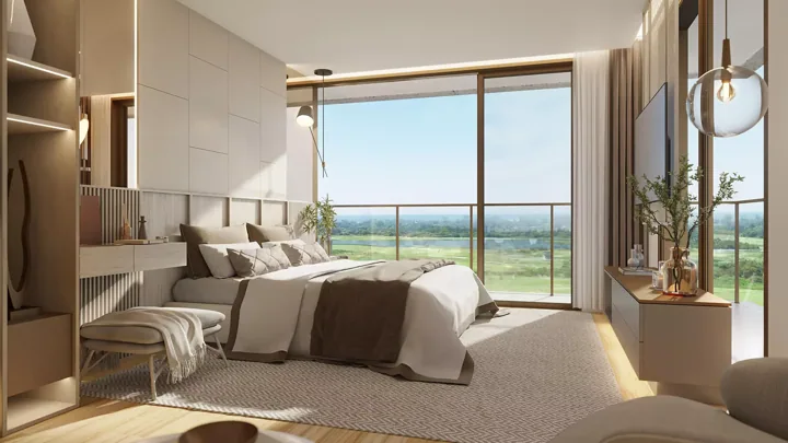 Atlântico Golf — Atlântico 3000 - Suíte Master com closet F01 · perspectiva ilustrativa