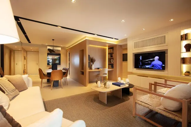 Sala de estar e jantar — Atmosfera Condominium Park · Decorado de 4 quartos