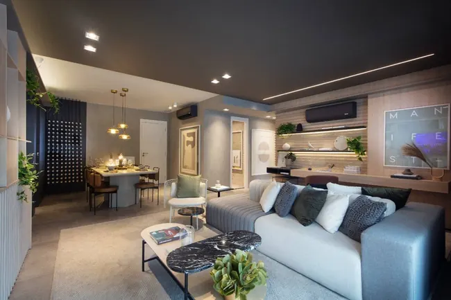 Sala de estar — Atmosfera Condominium Park · Decorado de 3 quartos
