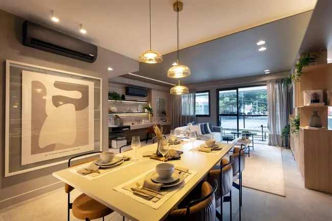 Sala de jantar — Atmosfera Condominium Park · Decorado de 3 quartos