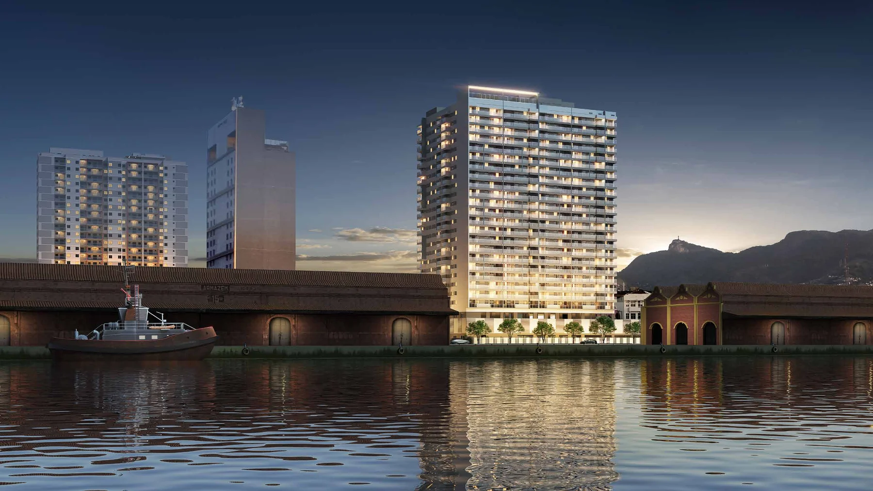 Perspectiva ilustrativa do Baía Guanabara Residences