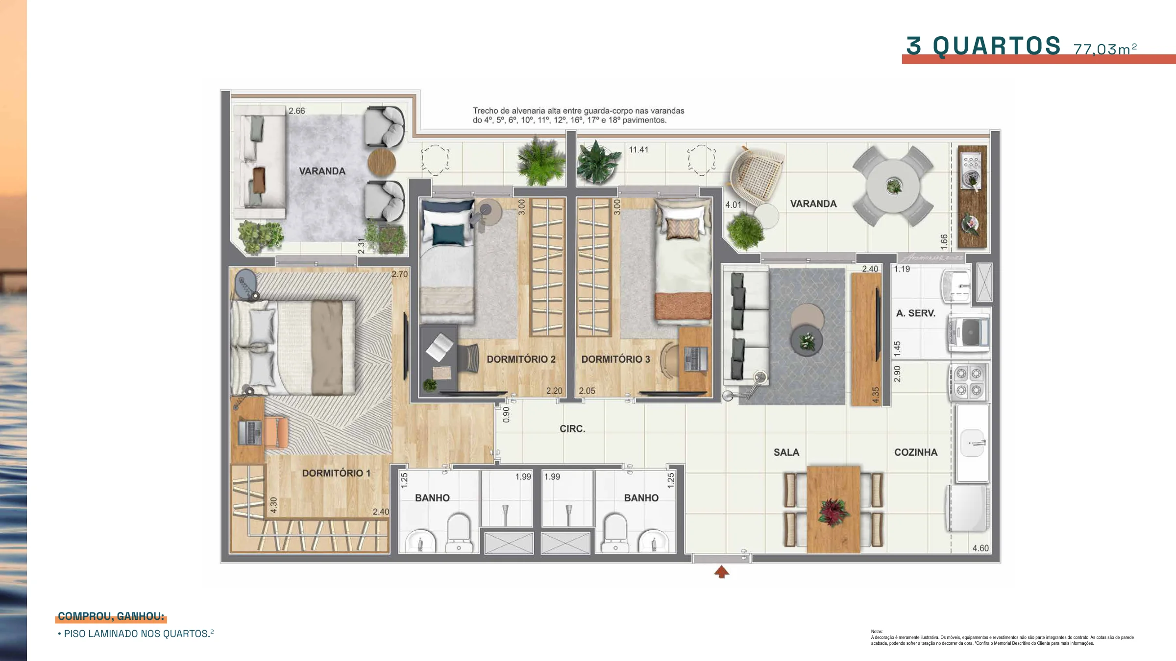 3 quartos · Baía Guanabara Residences
