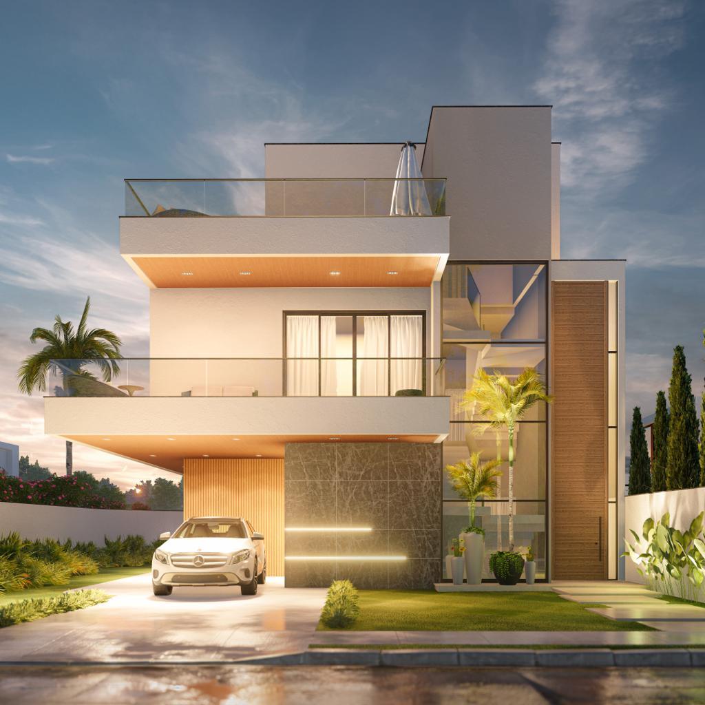 Perspectiva ilustrativa de casa Barra Park Houses com piscina