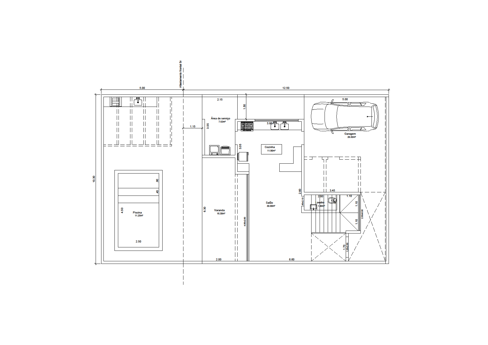 Planta ilustrativa 1 do Barra Park Houses