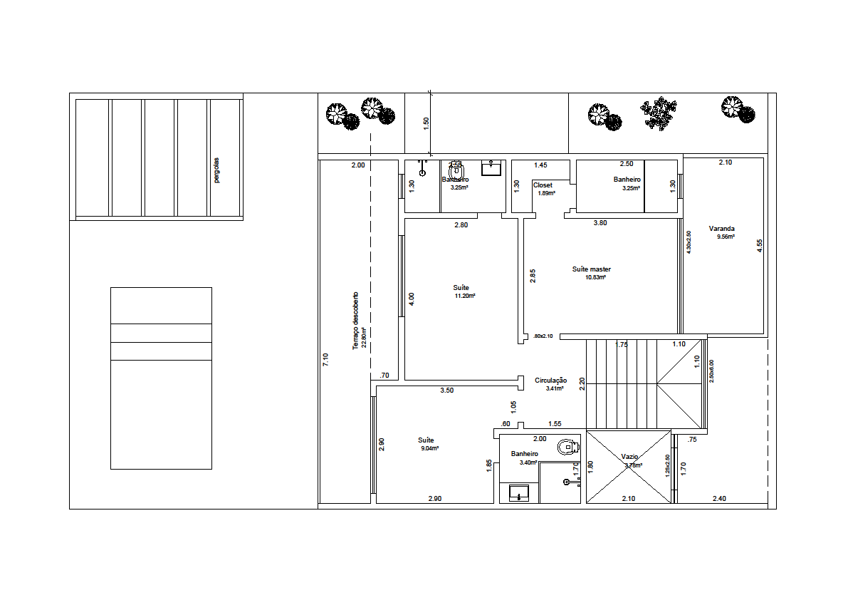 Planta ilustrativa 2 do Barra Park Houses