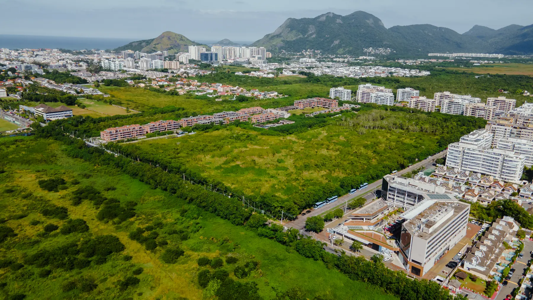 Vista aérea da região do Bio Recreio Residences