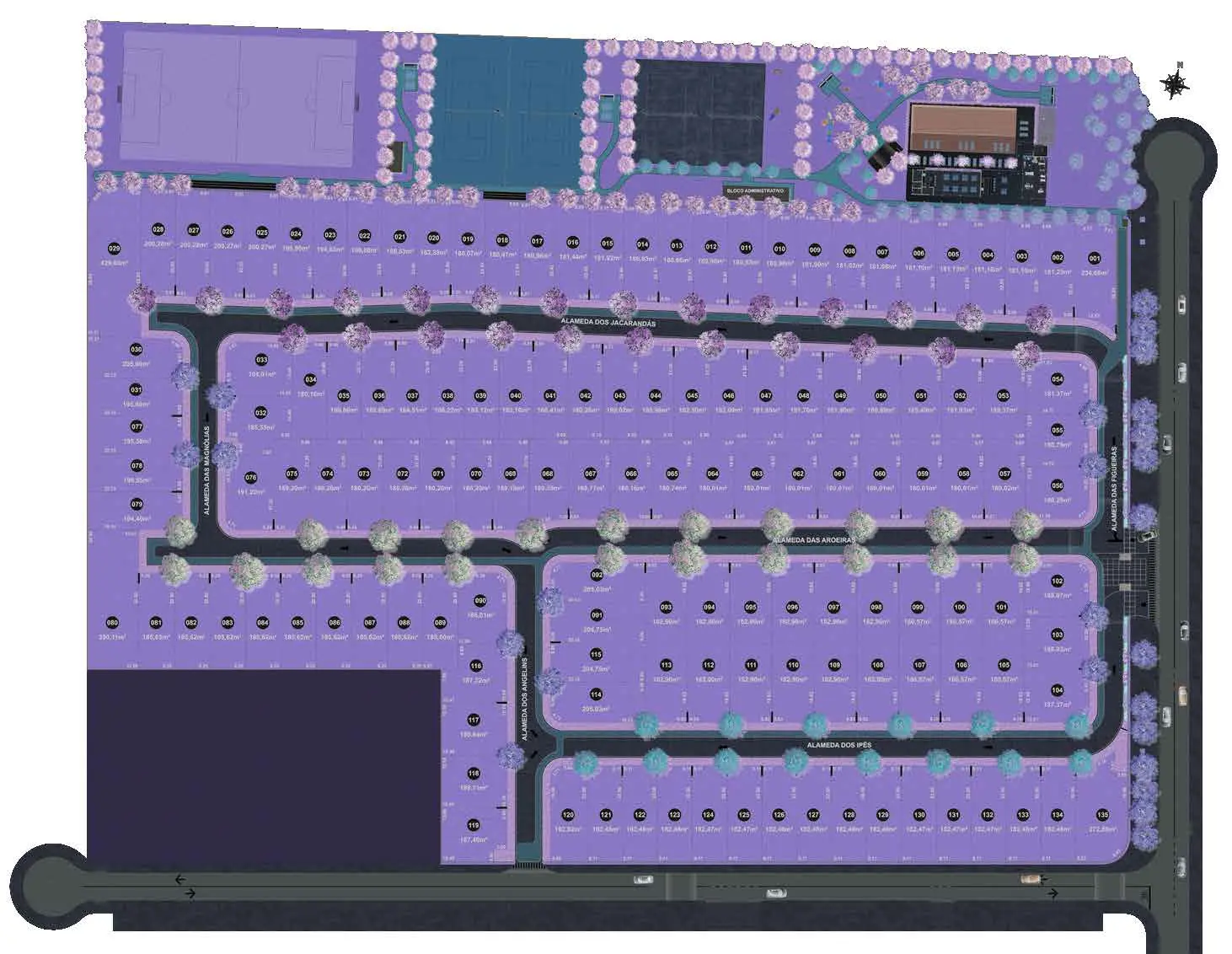 Masterplan ilustrativo do Bothanica Park e do Lake Park Club