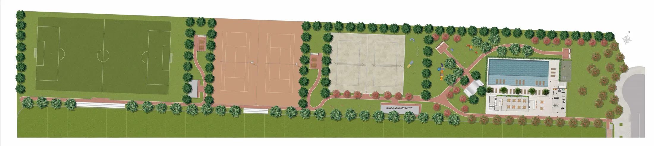 Masterplan ilustrativo do Lake Park Club