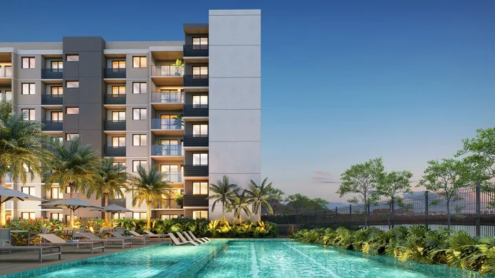 Breeze Inspire Residence — Piscina · perspectiva ilustrativa
