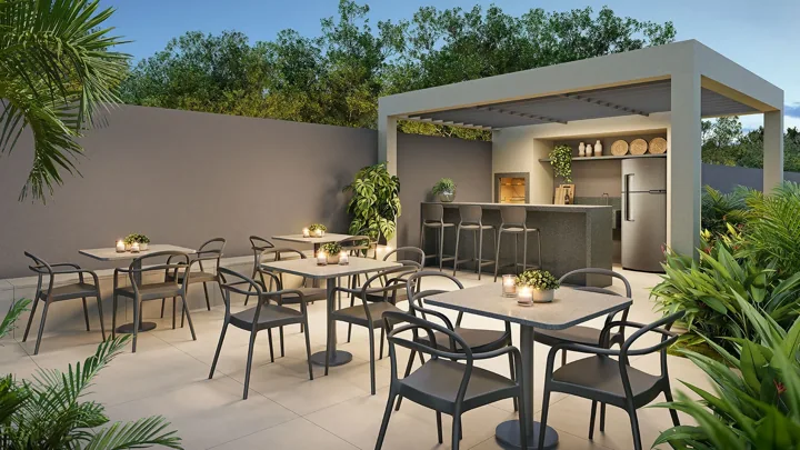 Breeze Inspire Residence — Churrasqueira · perspectiva ilustrativa