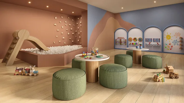 Breeze Inspire Residence — Espaço kids · perspectiva ilustrativa