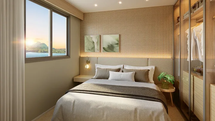 Breeze Inspire Residence — Suíte Master · perspectiva ilustrativa