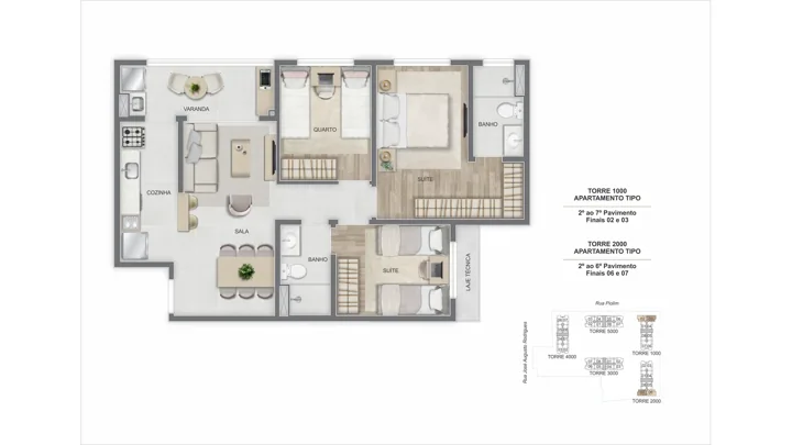 Breeze Inspire Residence — Torre 1000 - final 02 e 03 e Torre 2000 - final 06 e 07
