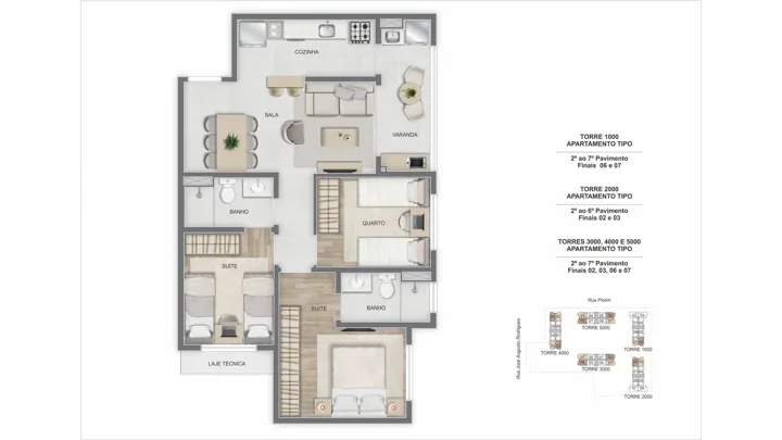 Breeze Inspire Residence — Torre 1000 - final 06 e 07, Torre 2000 - final 02 e 03, Torres 3000, 4000 e 5000 - final 02, 03, 06 e 07