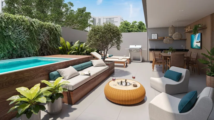 Casa Gabizo — Apartamento garden · perspectiva ilustrativa