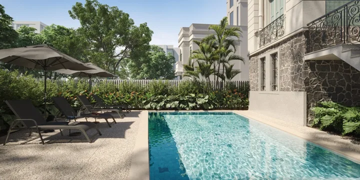 Casa Gabizo — Piscina · perspectiva ilustrativa