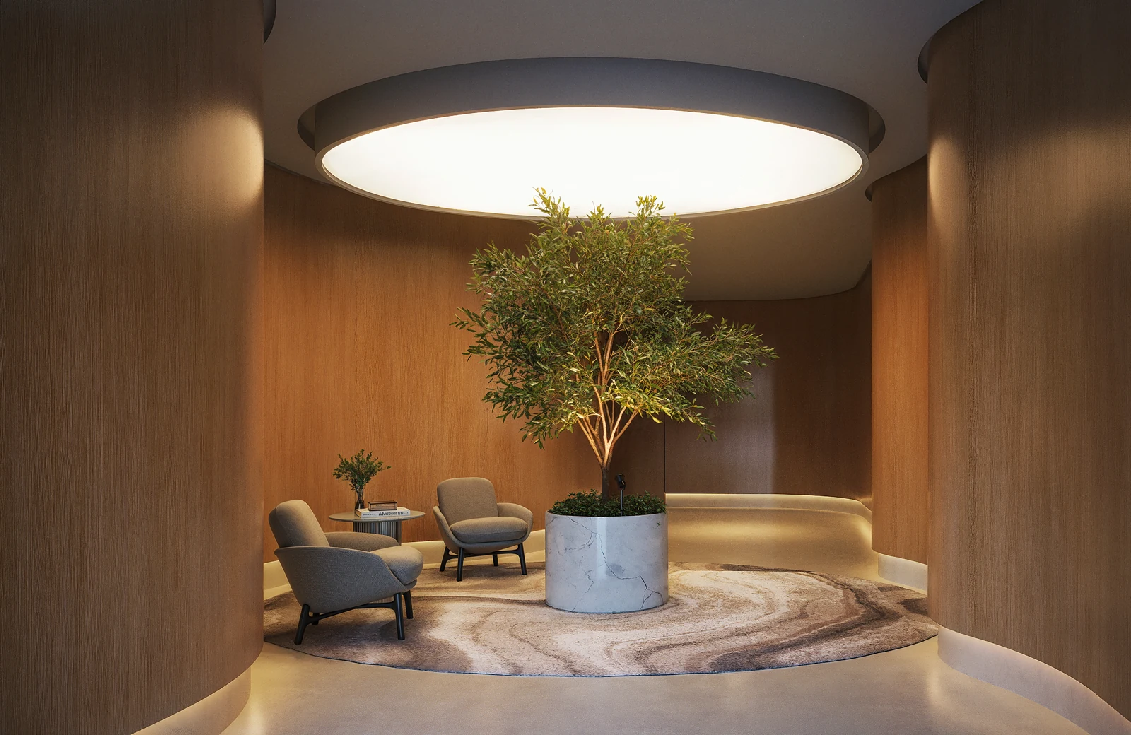 Perspectiva ilustrativa do lobby do Céu Laranjeiras