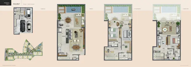 Plantas da casa Magnólia 4, com 342,48 m²